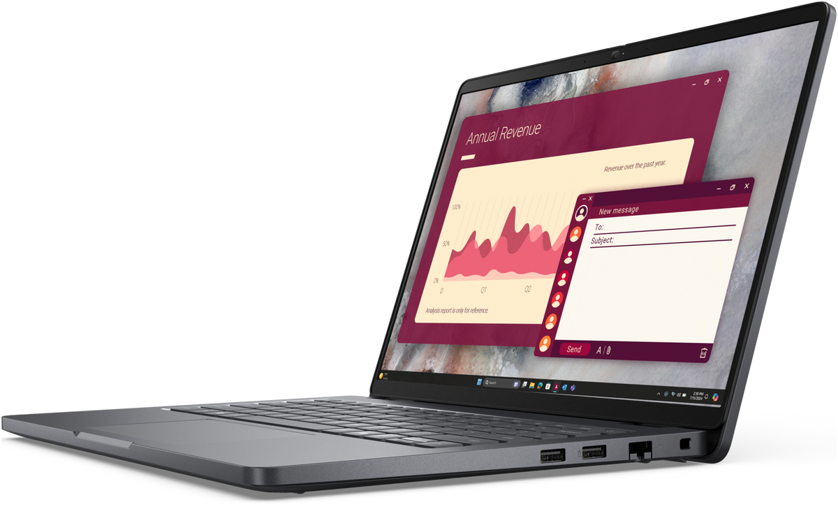 Dell Pro 14 PC14250 laptop, side view